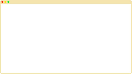 PCウィンドウ タイプ5 イエローUI 2（macOS風, iMac風カラー, フレームのみ, PNG画像 ,高解像度) 