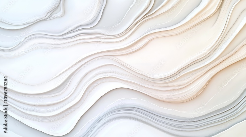 Poster abstract, flowing lines create a soft wave-like texture in neutral tones. this design evokes a sense