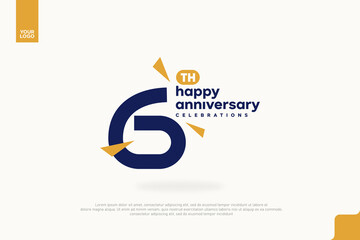 6th Happy Anniversary number type