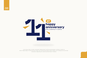11st Happy Anniversary number type