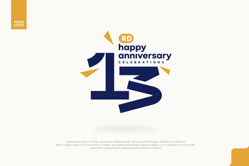 13rd Happy Anniversary number type
