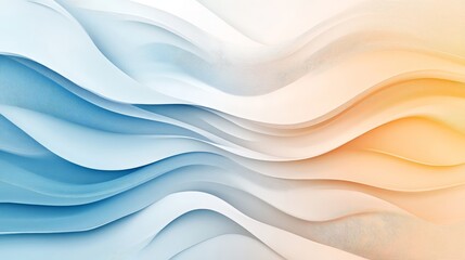 An abstract design featuring flowing waves in shades of blue and orange, perfect for backgrounds or modern decor, evoking calm and creativity.