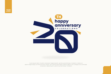 20th Happy Anniversary number type