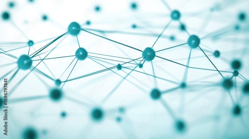 Aufkleber Abstract representation of interconnected nodes and lines, symbolizing networks and data flow.