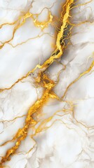 Fototapeta premium Elegant marble texture featuring white and gold veins, creating a luxurious and sophisticated look.