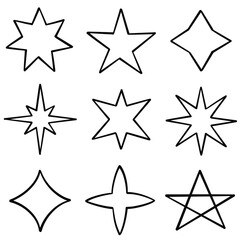 Obraz premium set of hand drawn stars collection element