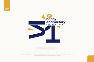 51st Happy Anniversary number type