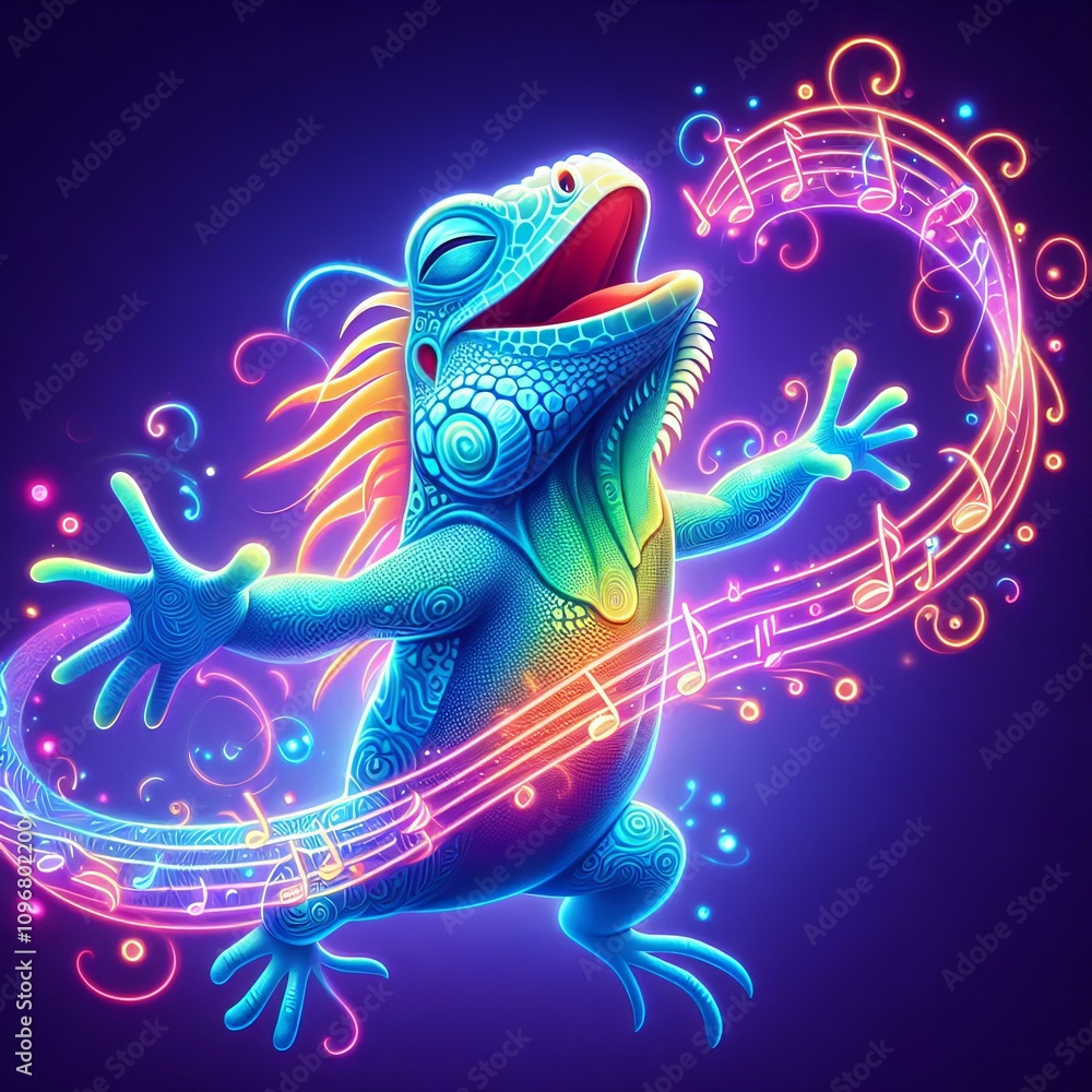 Poster imploding iguana an iguana with its body imploding creating a ma