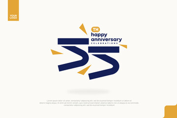 55th Happy Anniversary number type