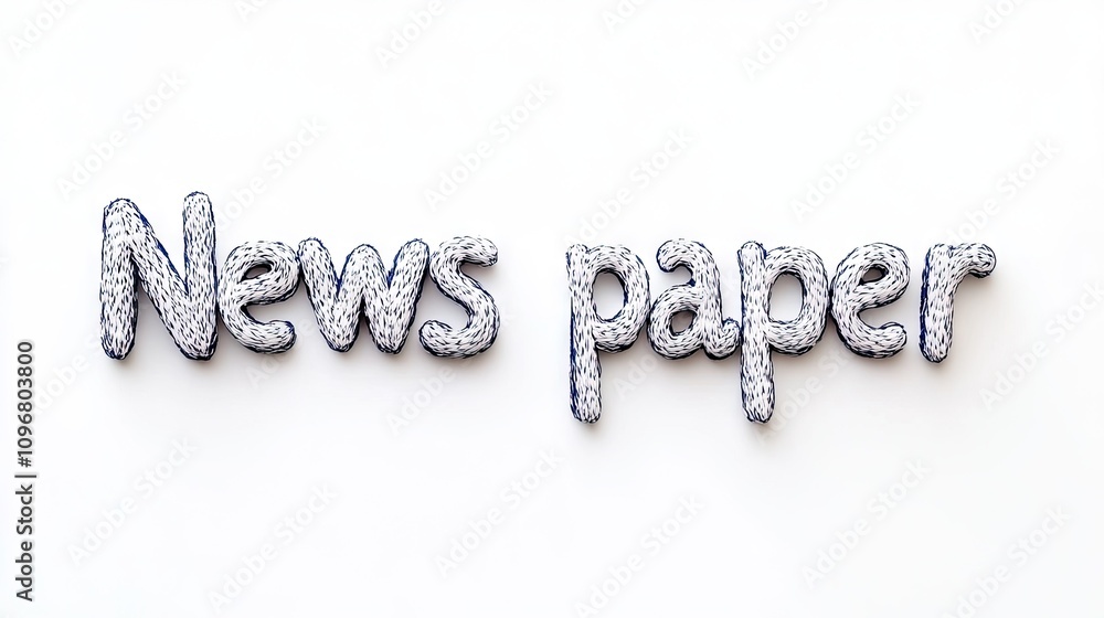 Poster elegant minimalistic representation of the word newspaper in chinese characters creating a simple ye