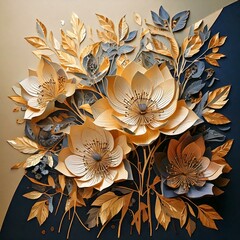 Soft Geometric Floral Accents
