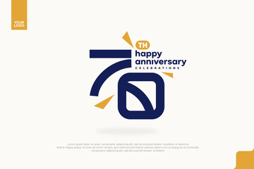 70th Happy Anniversary number type