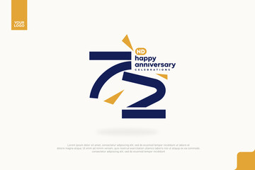 72nd Happy Anniversary number type