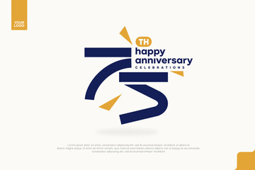 75th Happy Anniversary number type