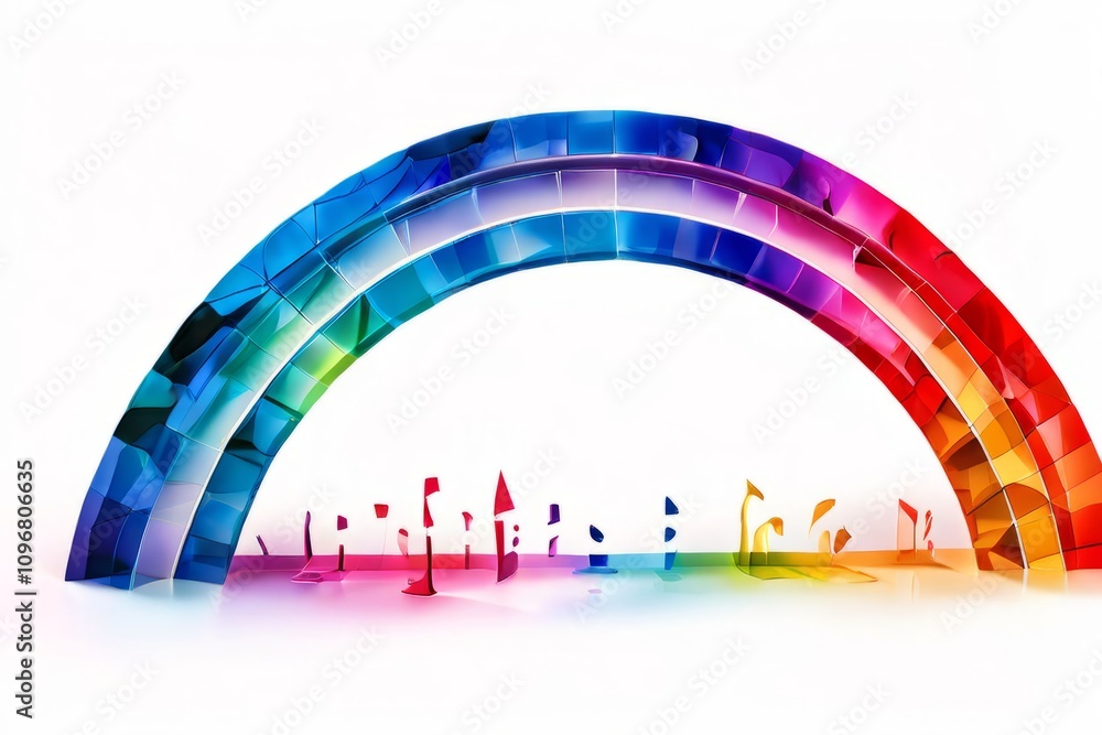 Poster rainbow arcs notes form into arcs of a rainbow each color repres