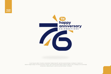 76th Happy Anniversary number type
