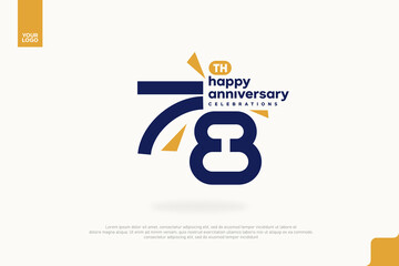 78th Happy Anniversary number type