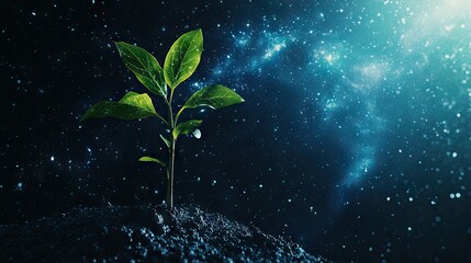 plant floating in space future galaxy sustainability