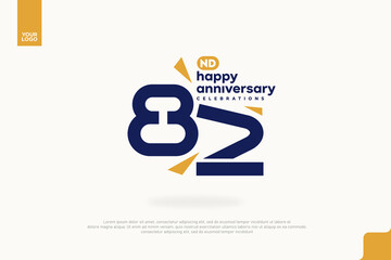 82nd Happy Anniversary number type