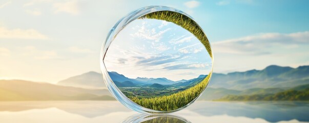 A holographic guide to sustainable travel, projecting visuals of eco-friendly destinations and carbon-offset programs.