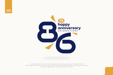 86th Happy Anniversary number type