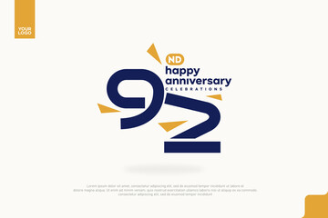 92nd Happy Anniversary number type