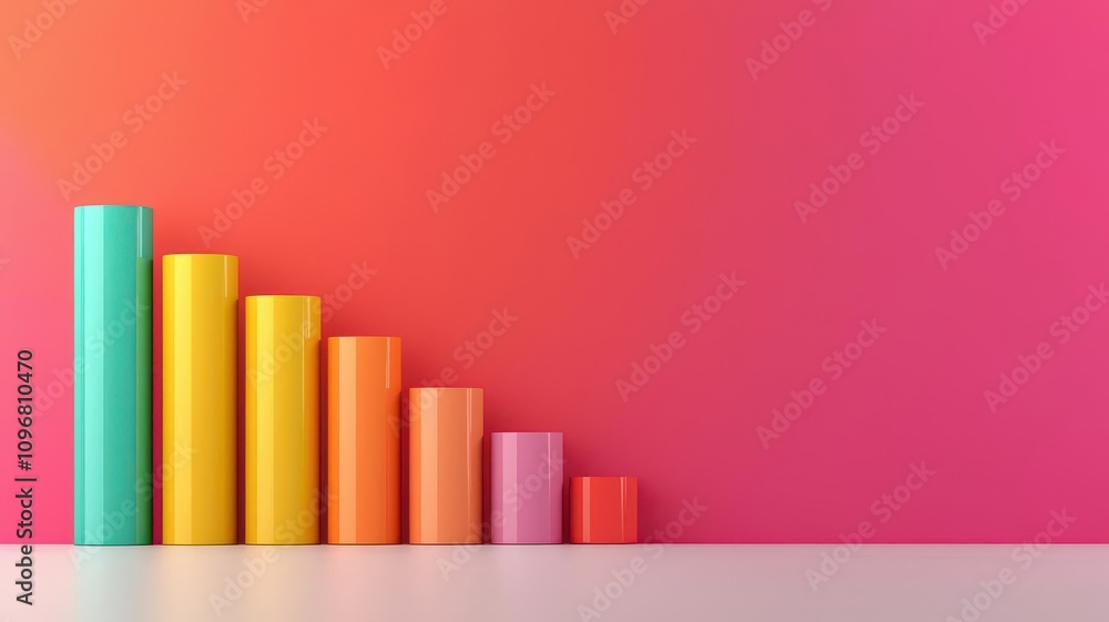 Poster demand forecasting concept. forecast model with color-coded demand intensities by season, 3d illustr