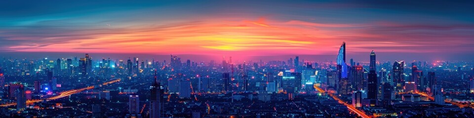 Bangkok Skyline at Sunset