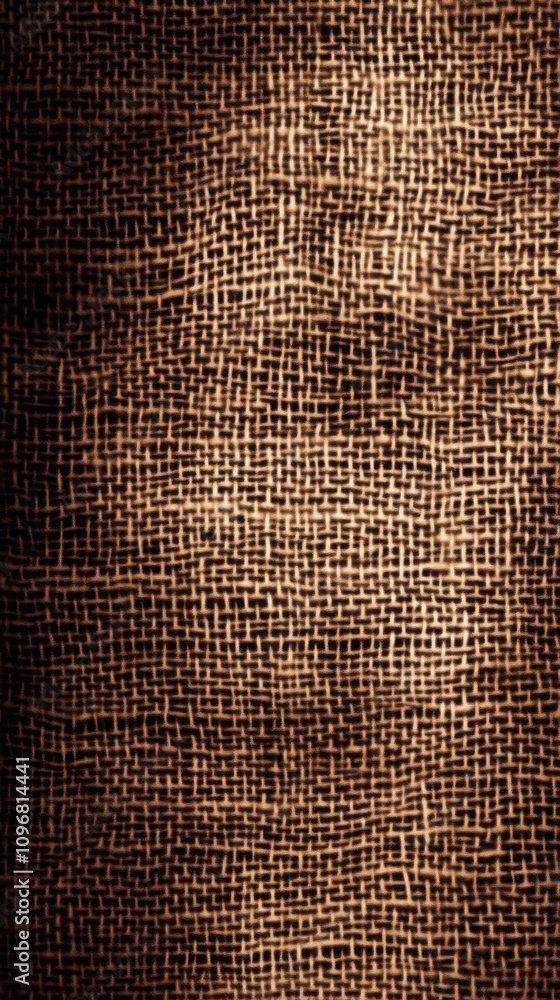 Poster textured burlap fabric with warm brown tones and intricate weave patterns creating a rustic ambiance