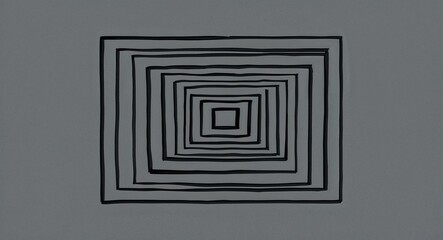 Black Square pattern hand drawn design on Gray background illustration