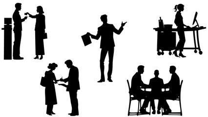 Stylish silhouette set of work