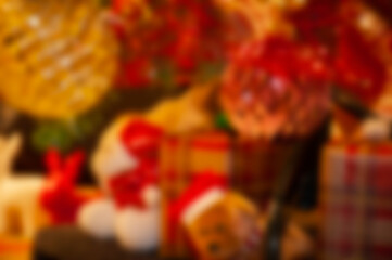 Defocused abstraction. Blur Xmas backdrop. Abstract unfocus background with Christmas mood. Defocused blur color. Xmas winter holiday. Happy new 2025 year. Blurred Christmas background. Santa Claus