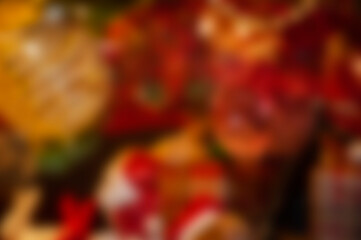 Defocused abstraction. Blur Xmas backdrop. Abstract unfocus background with Christmas mood. Defocused blur color. Xmas winter holiday. Happy new 2025 year. Blurred Christmas background. December