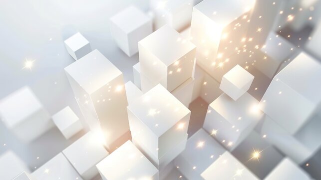 Light-Colored Abstract Background with Cube - a modern and minimalist visual. The soft hues and geometric cube create a serene and stylish composition.