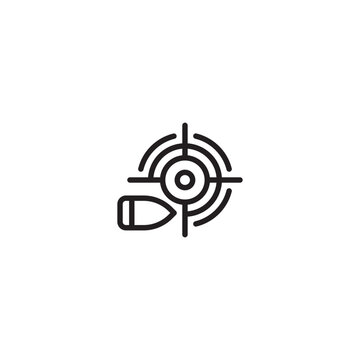 recommend clip art: Bullet on target icon. Crime target outline icon. Editable icon.