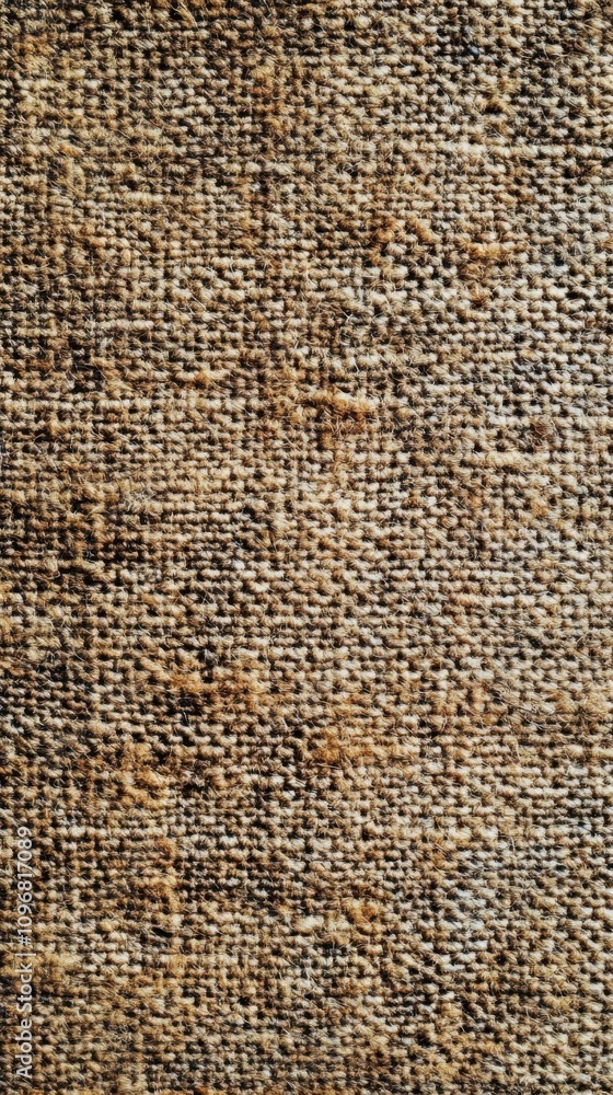 Aufkleber a close-up of textured burlap fabric displaying a warm, natural brown color with woven patterns.