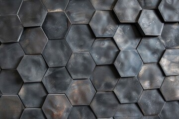 Dark metallic hexagonal tiles creating textured background