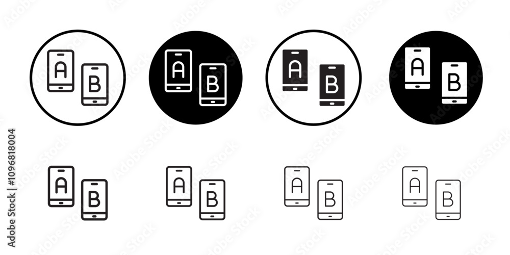 Poster A B testing icon web design in vector