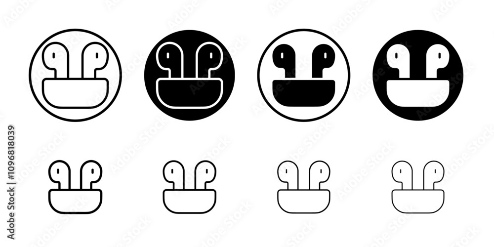 Poster air pods icon web design in vector