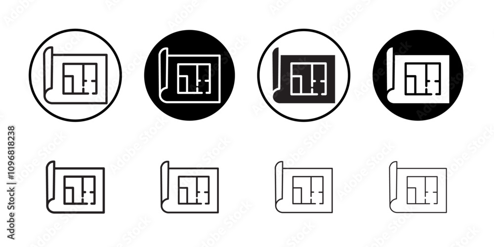 Poster Architecture plan icon web design in vector