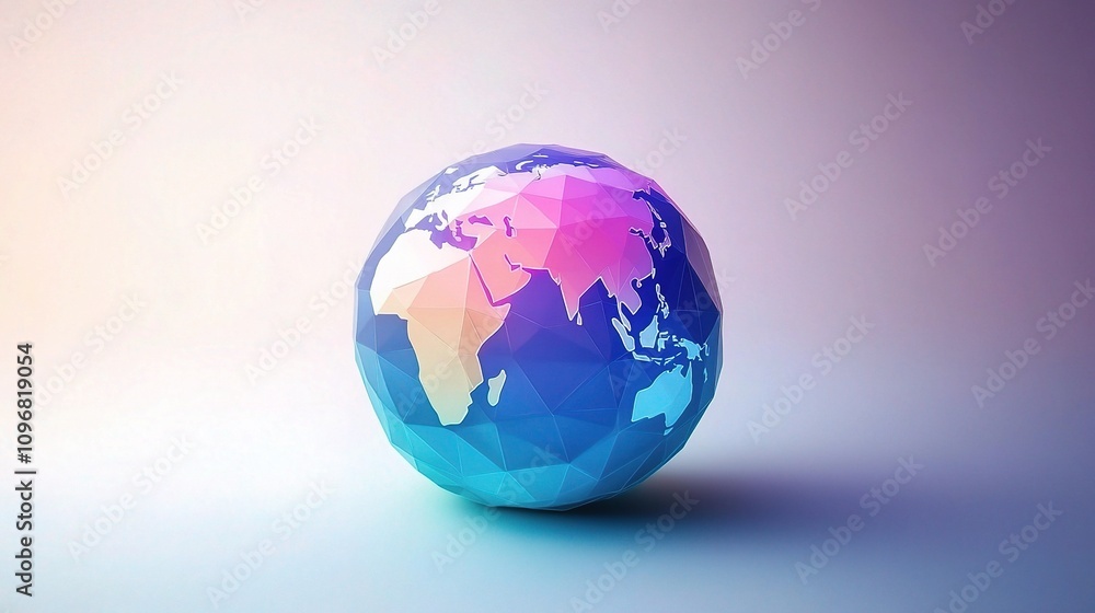 Aufkleber a vibrant futuristic representation of earth displaying advanced technology and geometric structures