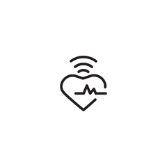Heart rate vector icon, cardiology symbol. Modern, simple flat vector illustration for web site or mobile app. Editable icon.