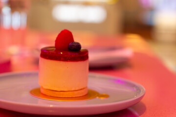 a dessert with a strawberry on top of it