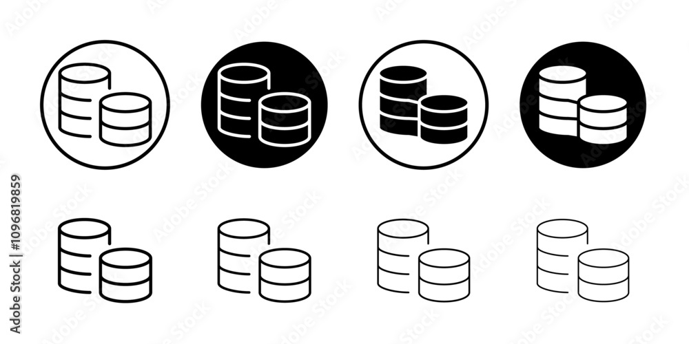 Poster coins stack icon web design in vector