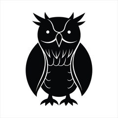 Bold vector owl on a branch