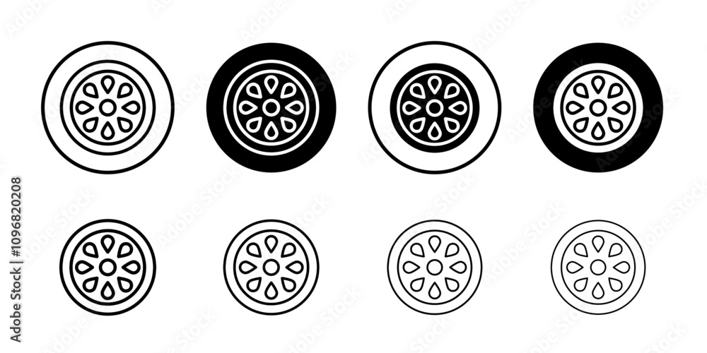 Poster Cucumber slice icon web design in vector