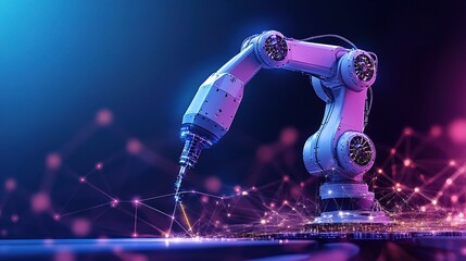 Advanced High-Tech Robotic Arm System in Action for Precision Welding Applications with Innovative Control Technologies and Dynamic Performance Features