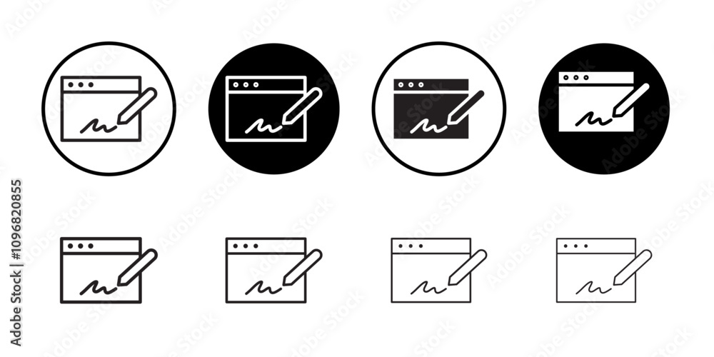 Poster electronic signature icon web design in vector
