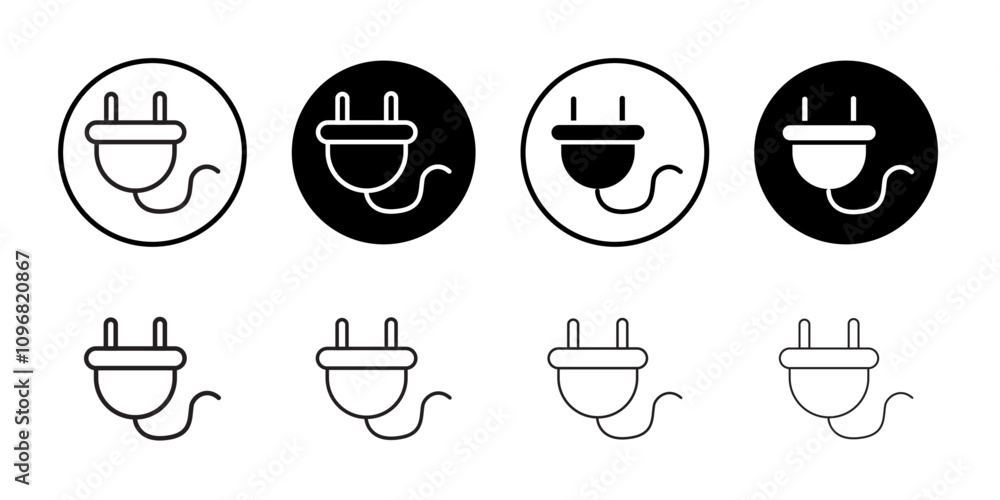 Aufkleber electrical plug icon web design in vector