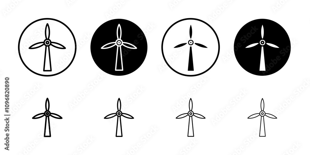 Aufkleber eolic energy icon web design in vector